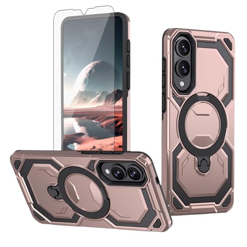 Coque Samsung S25 Edge avec protection écran verre trempé et anneau aimanté 5G