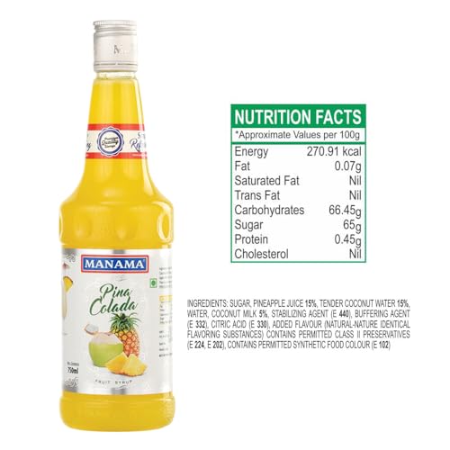 Image of Manama Pinacolada Fruit Twist Flavoured Syrup (750ML) Pineapple and Coconut