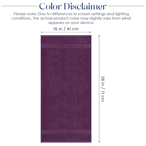 Image of DAN RIVER 6-Pack Premium Hand Towels (16x28 Inches) - 100% Cotton, Ultra Soft, Lightweight, Highly Absorbent Towels for Bathroom, Spa, Gym, Salon, Hotel, and Travel - Purple Passion