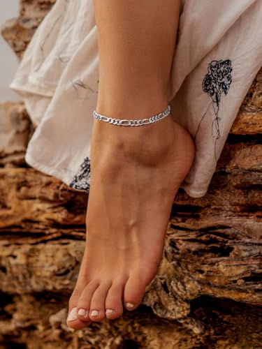 Image of ChainsPro Resizable Anklet Chain for Women Men, Figaro /Wheat /Twist Rope /Cuban Foot Bracelet-Strong with Good Clasp-18K Gold Plated(Send Gift Box)