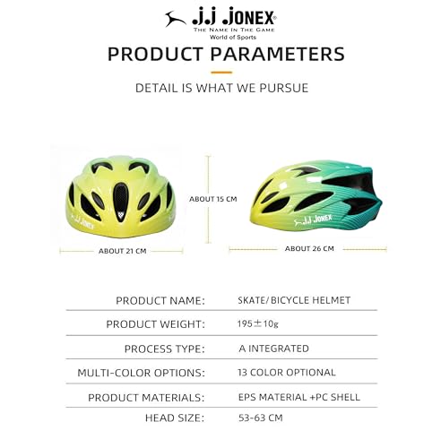 Image of JJ Jonex Adjustable Cycling & Skating Helmet with Detachable Visor | Light Weight | Adjustable Strap with Comfortable Chin Padding | Blue | Medium Size | (Green, Medium)