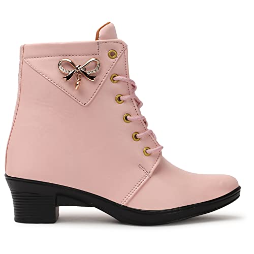 Image of KRAFTER Women's And Girls Classic Winter Suede velvet High heel Boots Casual, Outdoor and Holiday Outings