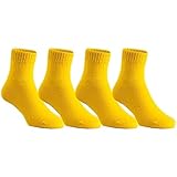 Lovely Annie Girls Children 4 Pairs Pack Non Slip Pure Cotton Socks 1Y-3Y(Yellow)