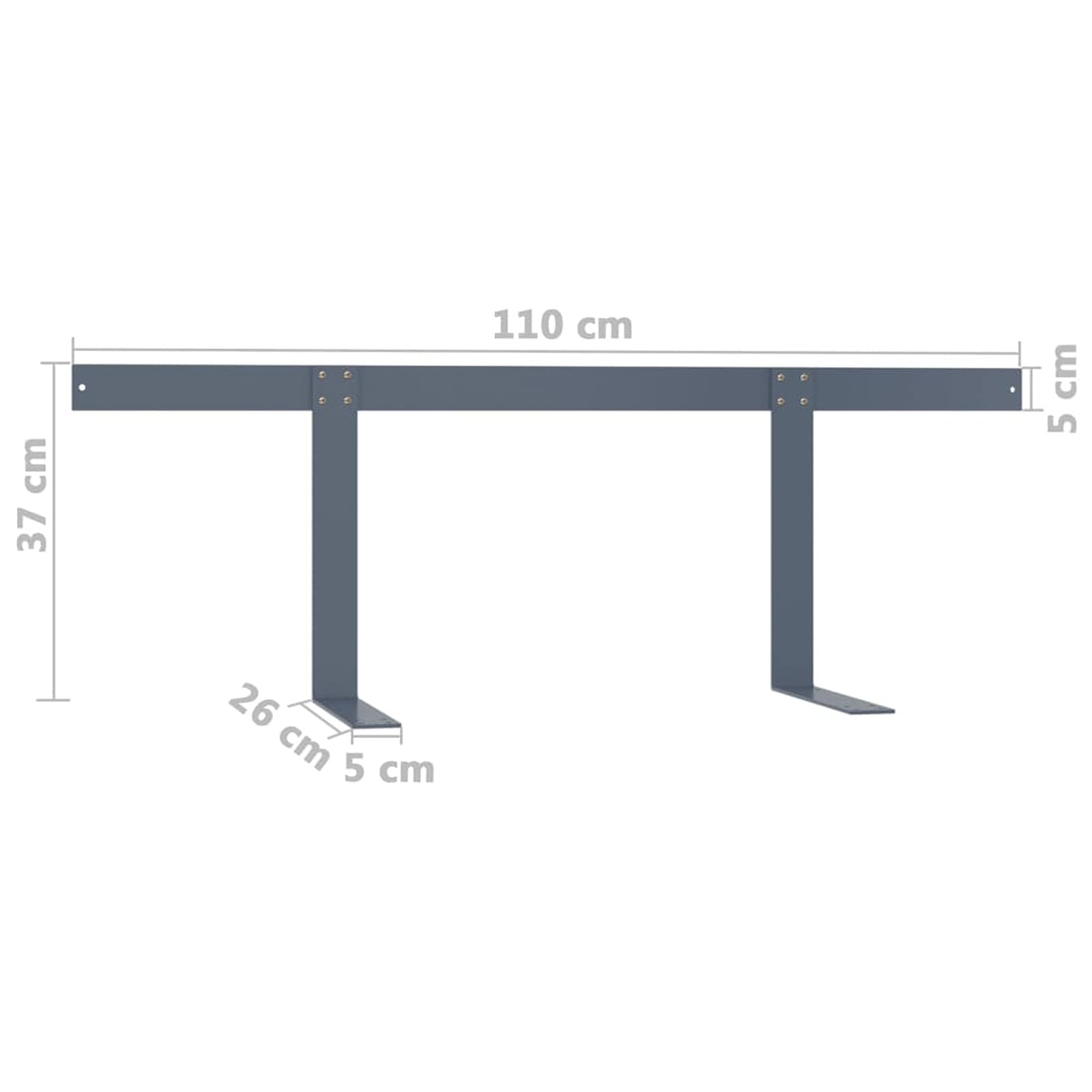 Respaldo para sofá palets Hierro 110 cm Gris Claro Accesorio Muebles de jardín