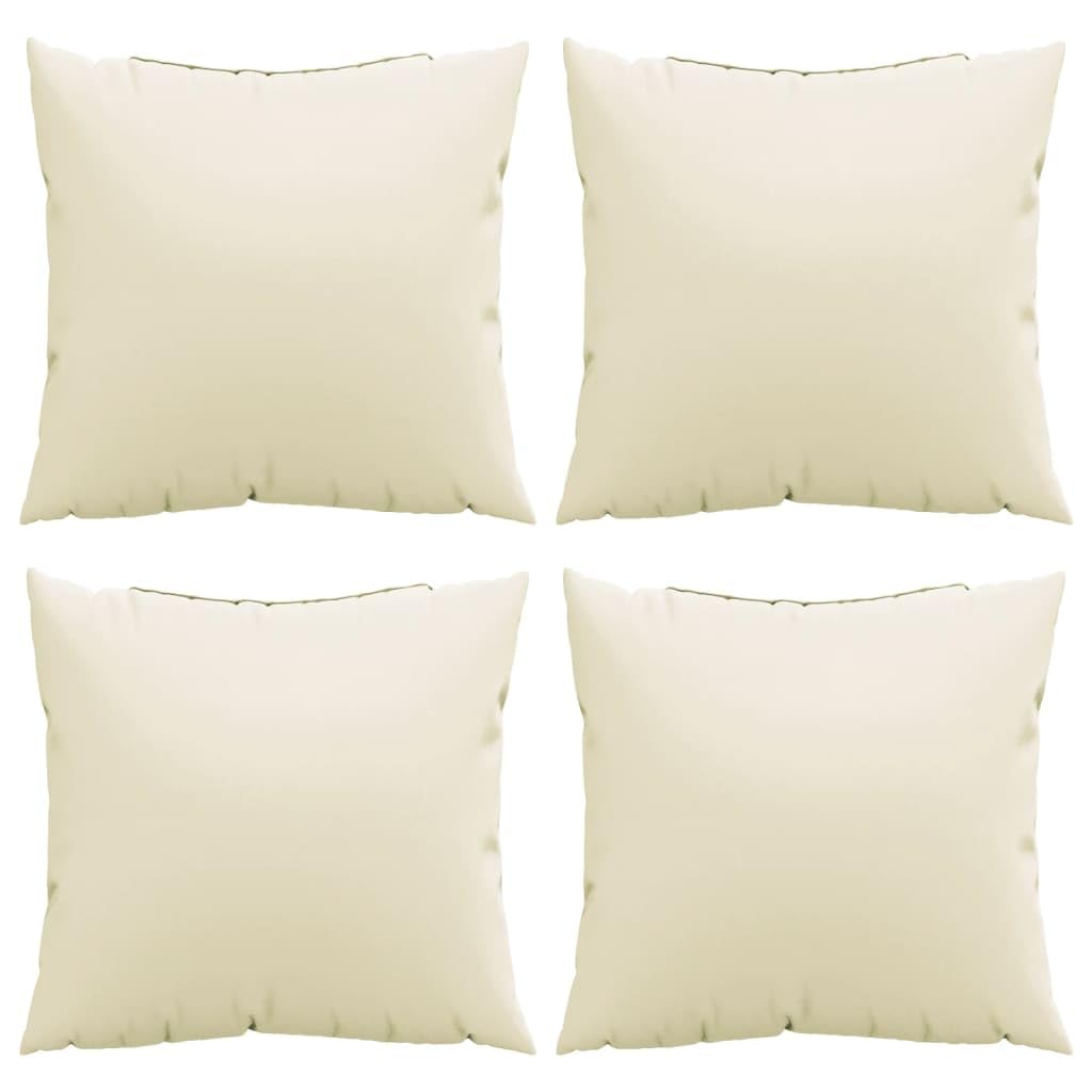 vidaXL Cojines de sofá 4 Unidades Tela Crema 60x60 cm