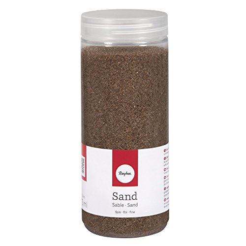 Rayher 39339546 Sand, fine, 0.1-0.5 mm, tin 475 ml, Mocha