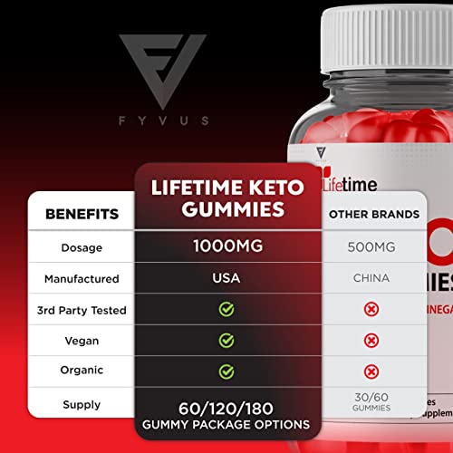 Lifetime Keto Plus Acv Gummies Advanced Weight Loss Shark Avc Tank, Life Time Keto Acv Gummies Apple Cider Vinegar Oprah Winfrey Belly Fat Support Metabolism Beetroot Folate Diet (60 Gummies) #TOP2