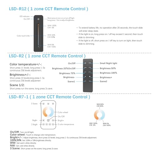 Contrôleur LED de gradation 2.4G pour un éclairage CCT précis et fluide V2 - 6