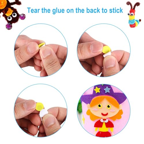 upins 1000 pcs self adhesive googly wiggle eyes for diy multi colors and sizes craft sticker eyes