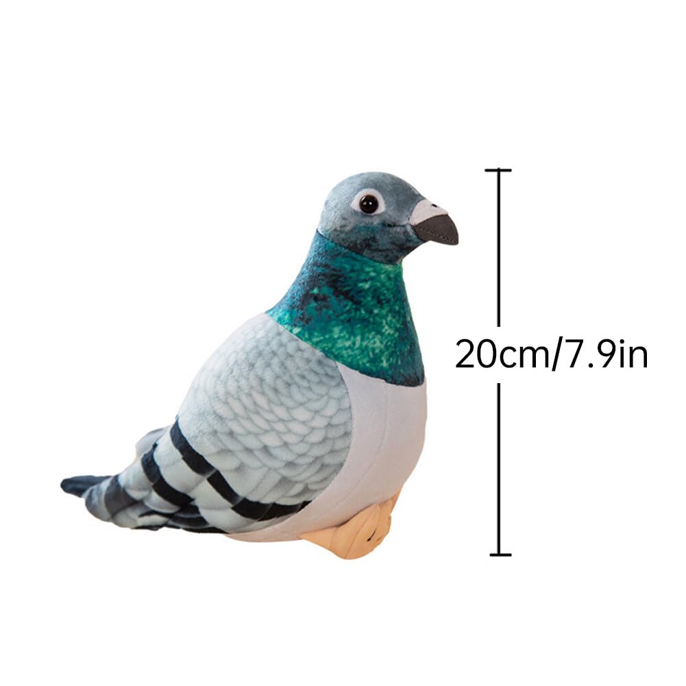 Peluche Piccione Realistico 20 Cm - Morbido Giocattolo A Forma Di Uccello Per Bambini E Regali - 4