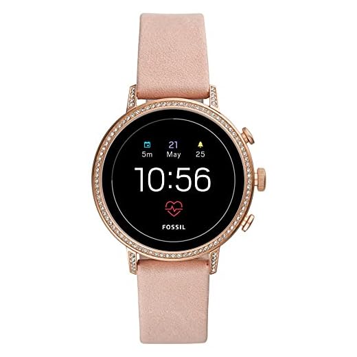 Fossil Damen Digital Smart Watch Armbanduhr mit Leder Armband FTW6015