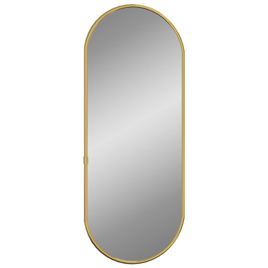 vidaXL Oval Wall Mirror in Gold - 60x25 cm - PVC Frame, Modern Design, Wall-Mounted, Versatile Decor for Hallway, Vanity, Living Room