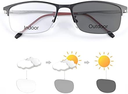 LJIMI Transition Photochromic Progressive Multifocus Reading Sunglasses UV Protection Sun Reader Blue Light Blocking Glasses