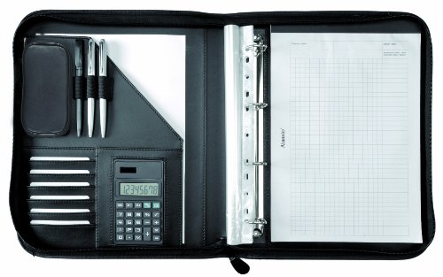 Alassio Ringbuchmappe VITERBO DIN A4 - Lederimitat Mappe Mit Ringmechanik, Braun 29x36x5cm
