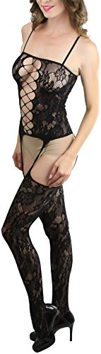 Image of ToBeInStyle Women's Bodystocking Bustier Garter Lingerie Suspender Thigh High Stockings