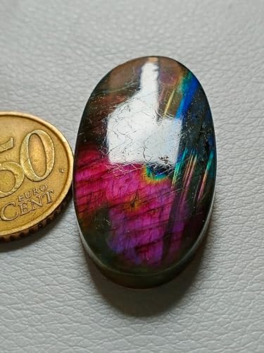 Labradorite violette haut de gamme cabochon ovale de collection