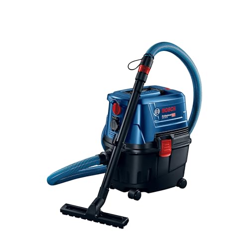 Image of Bosch GAS 15 PS Heavy Duty Corded Electric Wet & Dry Vacuum Cleaner, 1,100W, 270 mbar, 10 Litre Tank , 6 kg + Nozzle & Accessories, 1 Year Warranty