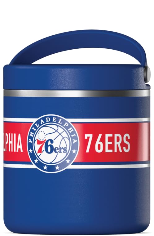 Image of Hydrapeak x NBA Officially Licensed Philadelphia 76ers 25oz Stainless Steel Vacuum Insulated Thermos Food Jar with Handle, Wide Mouth Leak-Proof Soup Thermos for Adults, 10 Hours Hot and 16 Hours Cold