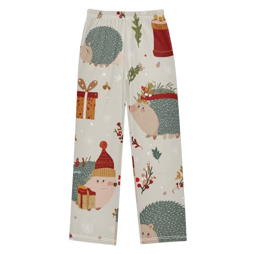 ZZXXB Hedgehog Pine Tree Boys Long Pants Soft Trousers Elastic Waist Kids Lounge Bottoms with Pockets S-XL