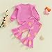 Socutebabe Toddler Baby Girl Valentines Day Outfit Fries Before Guys Sweatshirt Long Sleeve Pullover Flare Pants Cute Clothes (Rose Red, 12-18 Months)