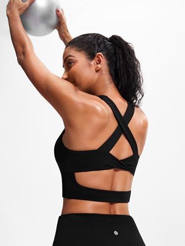 Sports Bras for Women Criss-Cross Back Padded Workout Tank Tops Medium Support Crop Tops for Women4