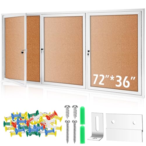 Mooliwe Tablero de anuncios cerrado de 72 x...