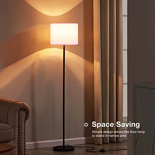 Ambimall Modern Floor Lamp With Shade, Tall Lamps For Living Room, Bedroom, Office, Dining Room, Stick Floor Lamp With Pink Lampshade(Without Bulb) #TOP2