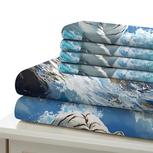 Parure de lit hibou blanc housse de couette microfibre 200x200 - 7