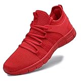 AOE Womens Walking Running Shoes Ultra Lightweight Breathable Mesh Tennis Shoes Non Slip Athletic Workout Gym Sneakers 8.5women / 7.5men Red