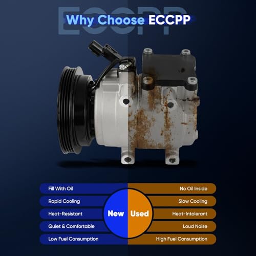 Image of ECCPP A /C Compressor with Clutch 1999-2000 Fit for Hyundai Elantra 2.0L 1998 Fit for Hyundai Elantra 1.8L AC Compressor