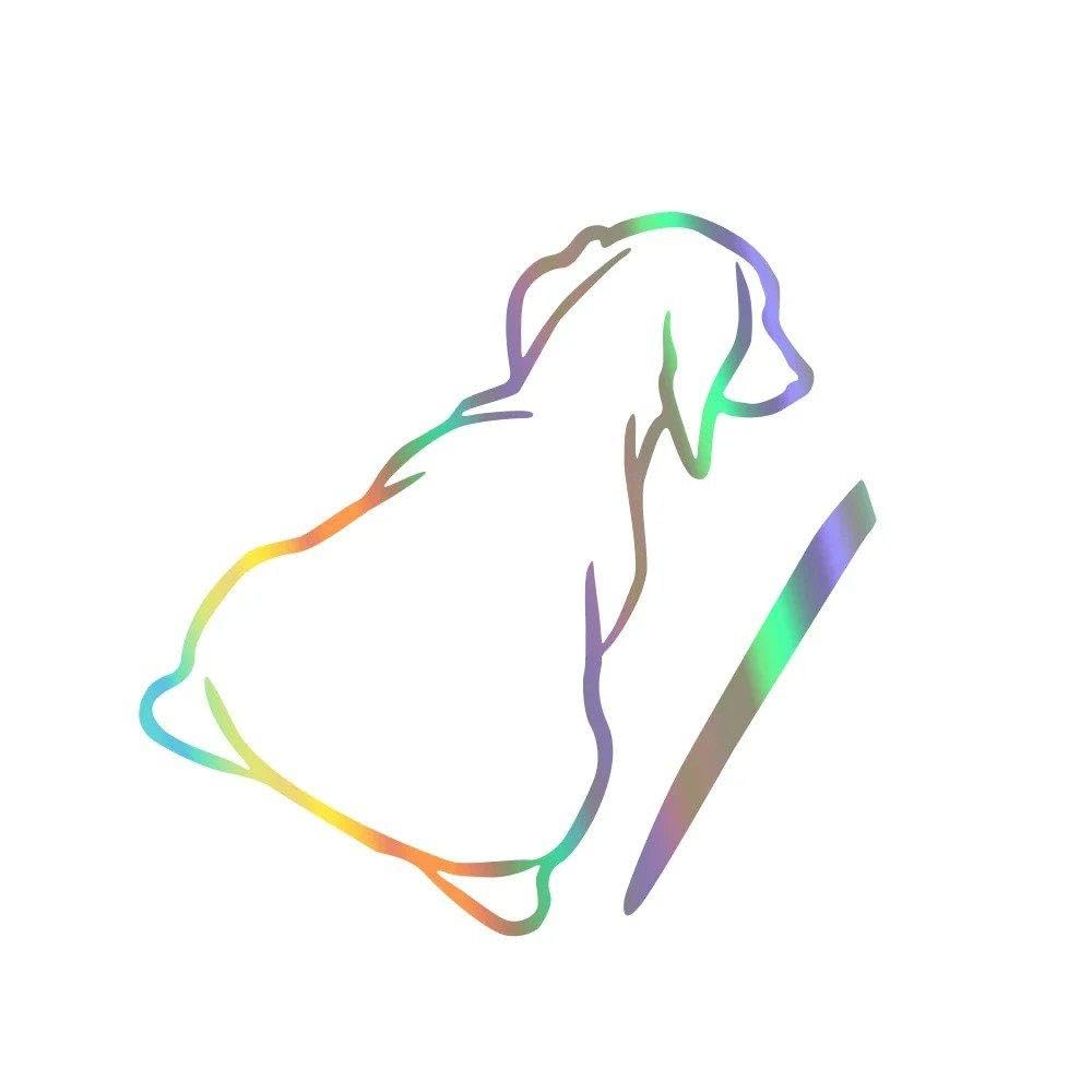 Dog Tail Car Stickers Vinyl Film Vehicle Windshield Decoration(Colorful Laser)