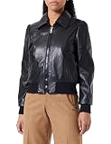 Replay Damen W7715 .000.84398 Lederjacke, Schwarz (098 Black), XL