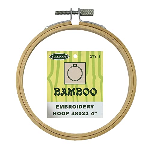 Sullivans Bamboo Embroidery Hoop 5 Pieces, 10 cm Diameter