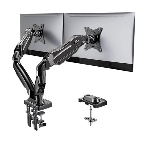 Soporte doble monitor con rotación completa y brazos regulables NBYGSC para mesa