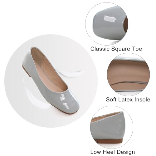 Image of Dear Time Women's Casual Foldable Ballet Flats Square Toe Ballerina Flats Shoes Comfortable