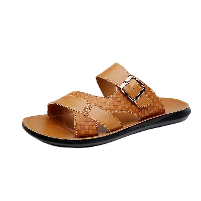 Mens Comfortable Open Toe Sandals - Solid Color, Breathable, Non-Slip, Durable - Adjustable Buckle Straps Beach Water Shoes for Stylish Outdoor Adventures