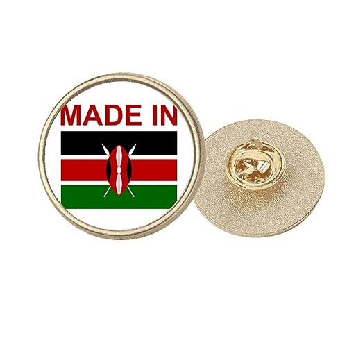 Broche ronde Kenya Country Love finition dorée éclatante