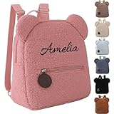 mememom Personalisierte Name Kinderrucksack Für Mädchen Jungs,kindergartenrucksack Mit Gestickt Name, Klein Teddy Bär Kindergartenrucksack,Personalisierte Geschenk Zum Schulanfang Kind