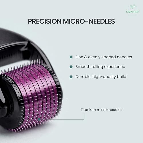 SKINSIDE Derma Roller for Hair & Beard Growth | 540 x Titanium Microneedles Roller for Hair | For Men & Women | With Protective Case & Sanitizer 30ml (1.00 mm) - Image 6 thumbnail