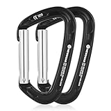 NewDoar Paquete de 2 extractos rápidos de aluminio ultraligero, juego de dibujo rápido ligero para escalada en roca con nariz de cerradura para equipo de escalada alpino para deportes profesionales y