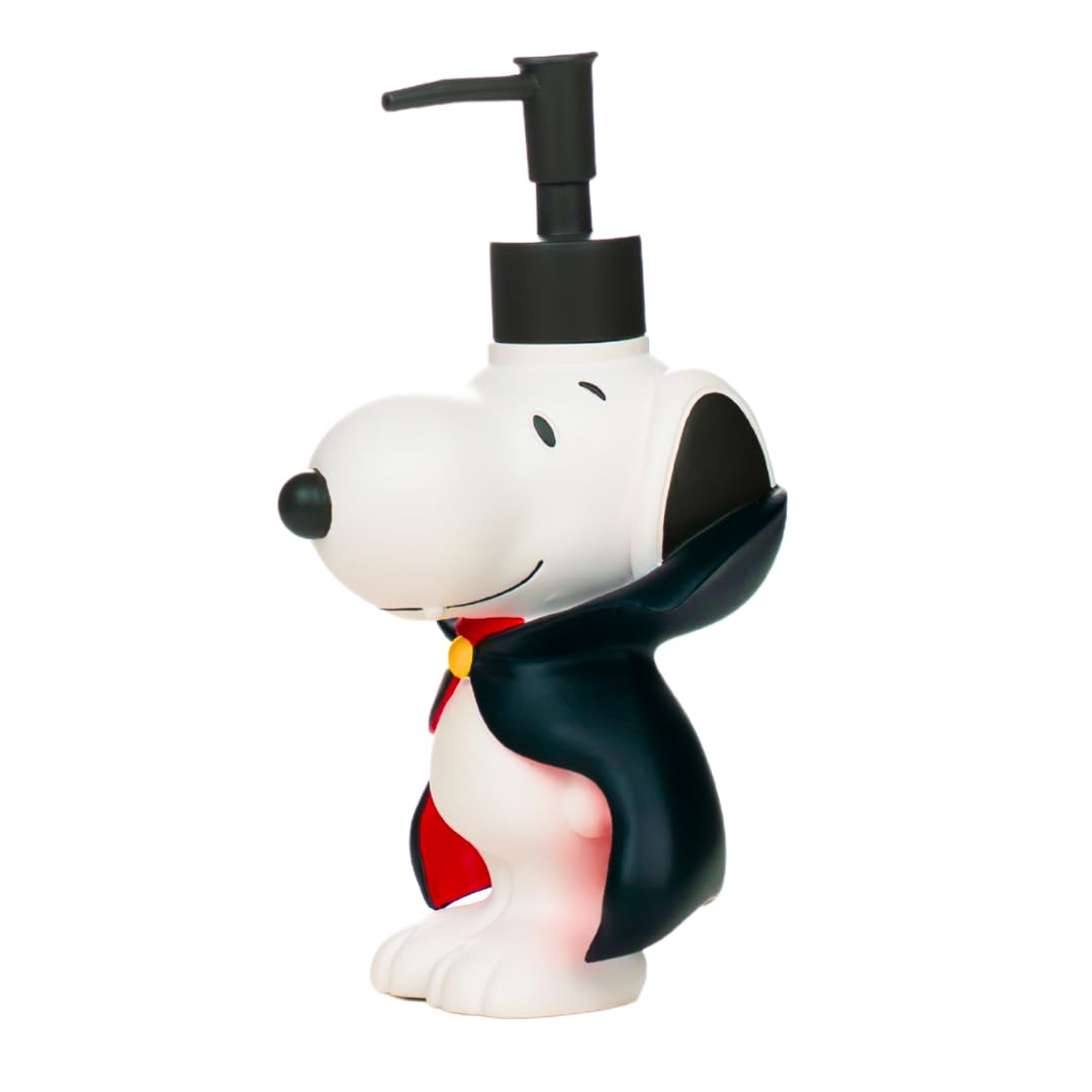 Flacon pompe desinfectant pour mains motif Snoopy Vampire contenant rechargeable en resine