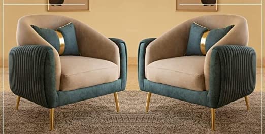 Trendy Stylish Leisure Design Sofa Couch Chair, Elegant French Armchair  Lounge Chair Stylish Single Seater Sofa Set Accent Chair for Living Room