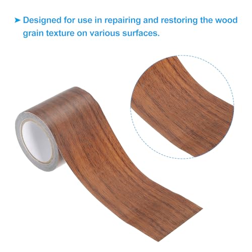 Image of PATIKIL Wood Grain Repair Tape 2.2 inch X15', 3 Pack Self Adhesive Realistic Textured Repair Tape Patch for Floor Door Table Cabinets Desk, Dark Brown Oak