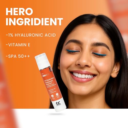 Image of inch1% Hyaluronic Acid Sunscreen Aqua Gel - Lightweight, Hydrating, Non-Greasy SPF Protection for Deep Moisture & Daily Sun Defense for All Skin Types inch