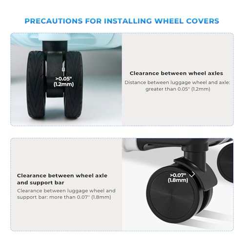 16 Pack Upgrade Luggage Wheel Covers, For 2-2.4" Spinner Wheel, Black by DGMDGS - Used condition - Image 3