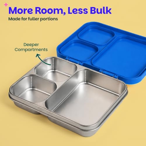 Image of Basil Bento Ace 3 Compartment Stainless Steel Lunch Box