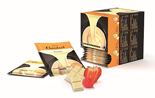 Lets Chocolaat, Chocolate a la taza, estuche 12 sobres sabor Blanco y Frutos Rojos