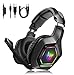 Gaming Headset PS4 PC Xbox One Kopfhörer mit Mikrofon Surround-Sound, Bequeme Ohrenschützer mit LED-Beleuchtung Geeignet für 3,5-mm-Buchse