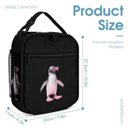 Flip Flop Penguins Cute Backpacks Set Lightweight Lunch Bag Aesthetic Pencil Cases for Travel Work4