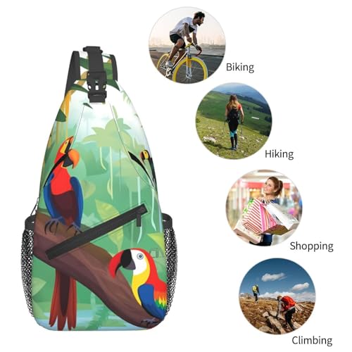 Bolso cruzado de pecho tipo sling negro para adultos miniatura 6